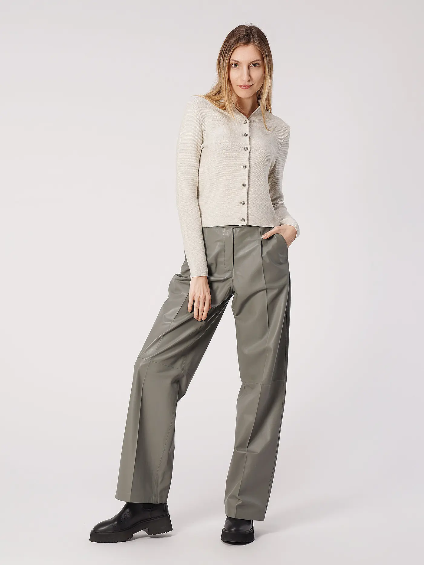 GOTTSEIDANK | Trachten Strickjacke Slim Fit ANNA | creme